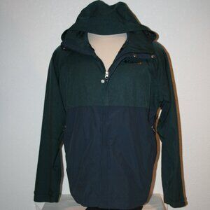 Columbia Omni-Tech XL Blue/Green Nylon Windbreaker Light Jacket Hood Chest: 52"